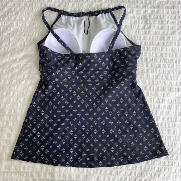 NWOT Kona Sol Women's Keyhole High Neck Tankini Top, Oxford Blue, M - Picture 7 of 12